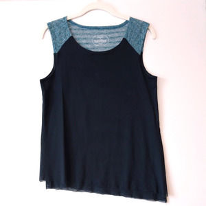 Oiselle 8 Ziggy Tank Top Muscle Tee Blue Double Layer Mesh Activewear Athletic